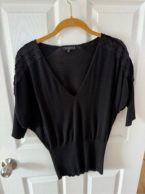 Etro Black V-Neck Dolman Sleeve Knit Top